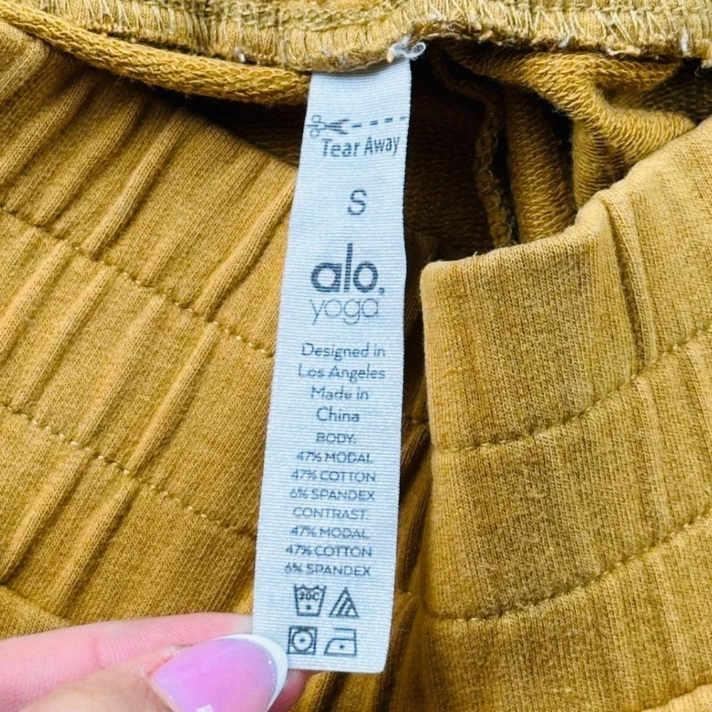 Alo Yoga‎ Urban Moto Joggers Women S Yellow Sweatpants Athleisure Streetwear